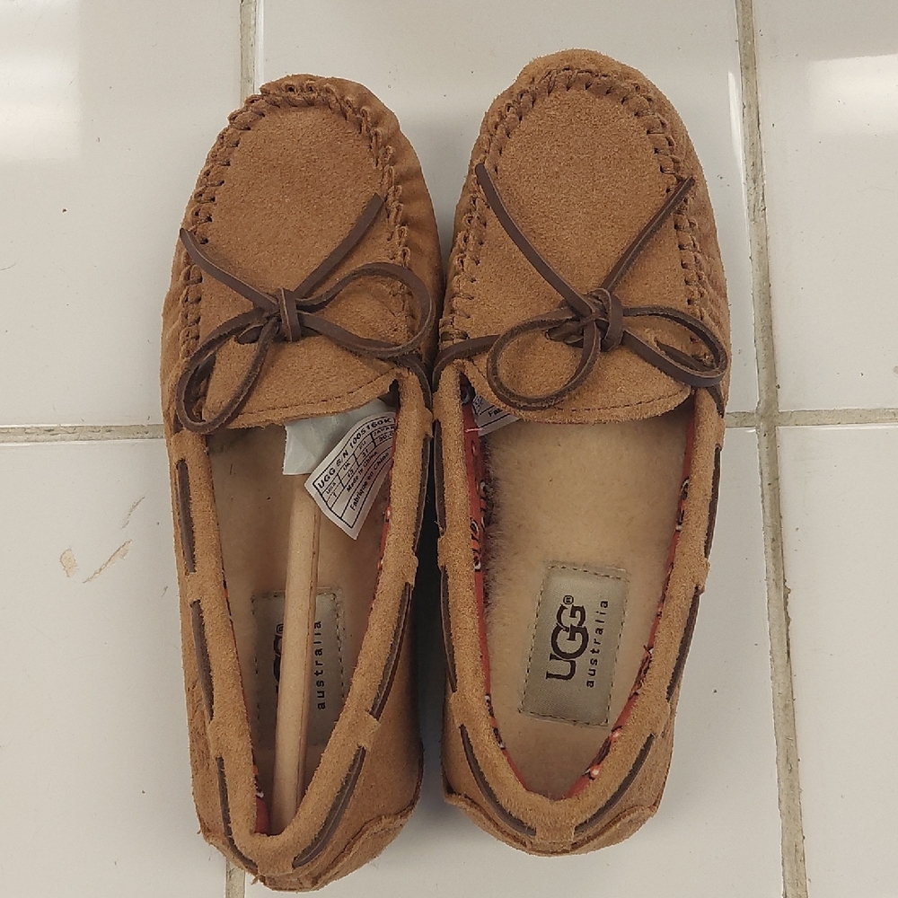 UGG Tan Suede Moccasin Slippers